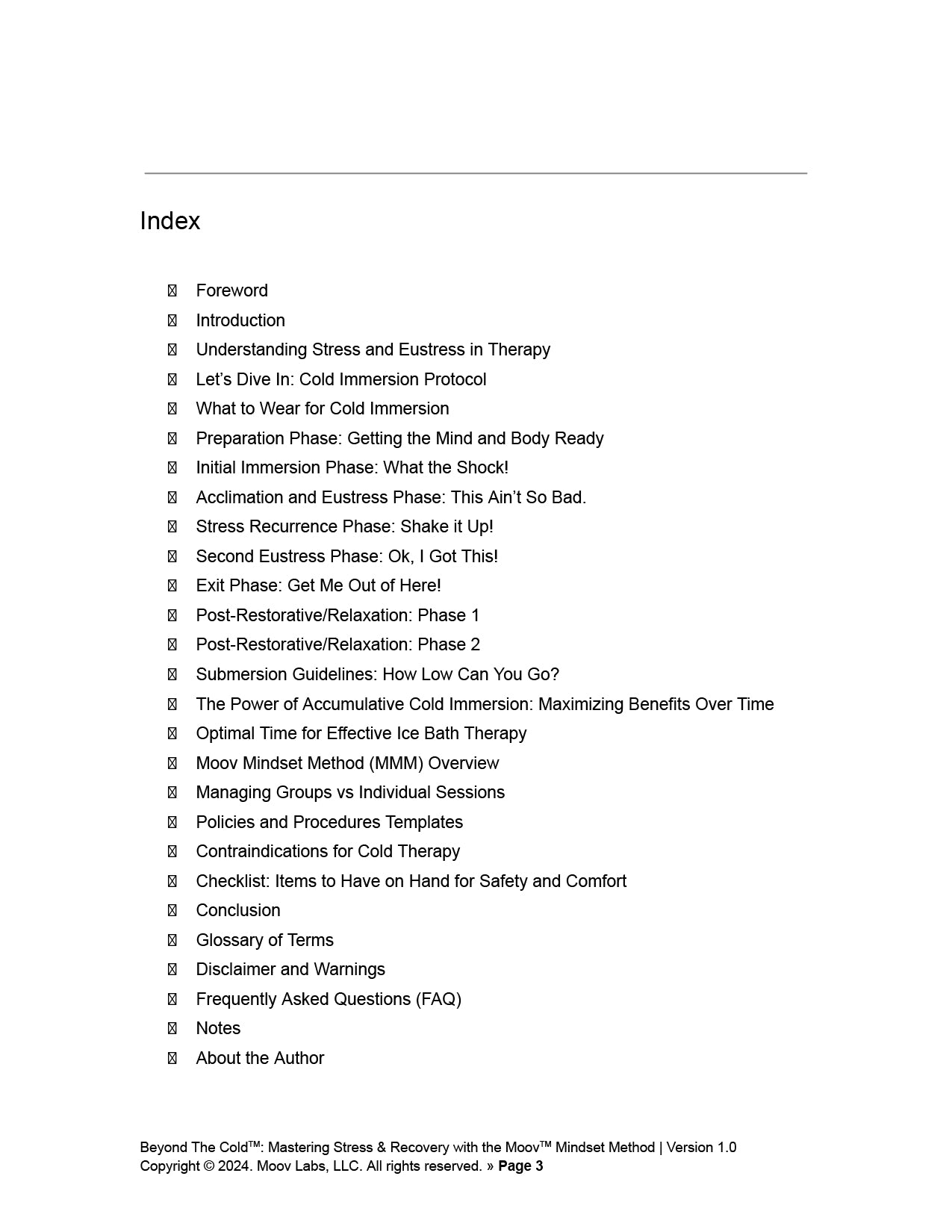 Beyond the Cold™: Mastering Stress & Recovery with the Moov Mindset Method™ - A Practitioner’s Guide to Effective Cold Immersion Therapies