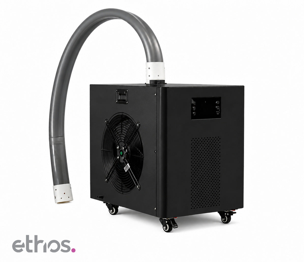 Ethos Cold Flow portable bathtub chiller with free Beyond the Cold guide, converting any bathtub into a cold plunge with summer savings.